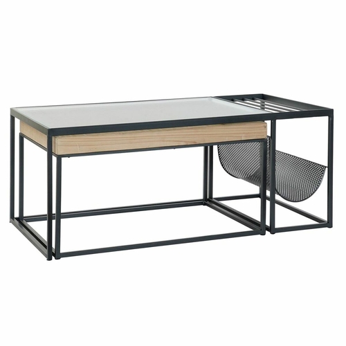 Centre Table DKD Home Decor Black Multicolour Natural Wood Metal