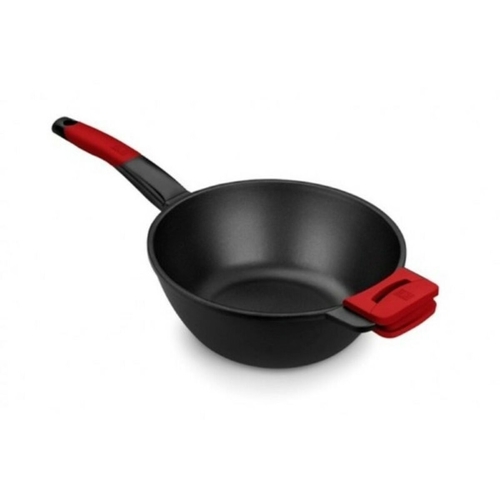 Wok Pan BRA A412028 Red/Black Ø 28 cm Stainless steel (1 Unit) (Ø 28