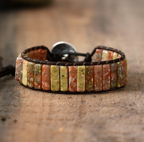 New Unisex Bohemia Bracelets Natural Stonse Tube