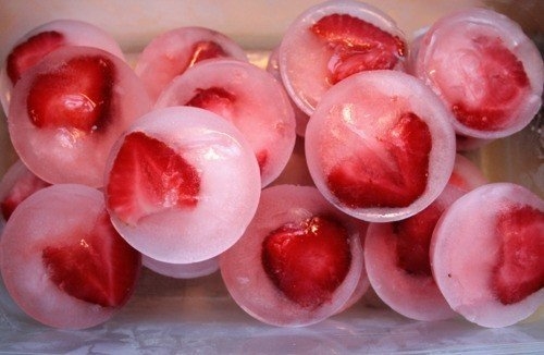  Strawberry Ice Cubes