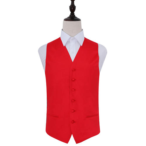 Plain Satin Waistcoat - Red, 40'