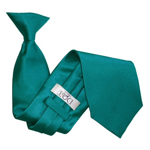 Plain Satin Clip-On Tie - Teal