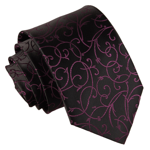 Swirl Classic Tie - Black & Purple