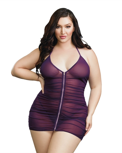 Chemise, G-String - Queen - Plum