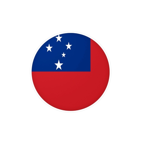 Autocollant rond Drapeau des Samoa en plusieurs tailles