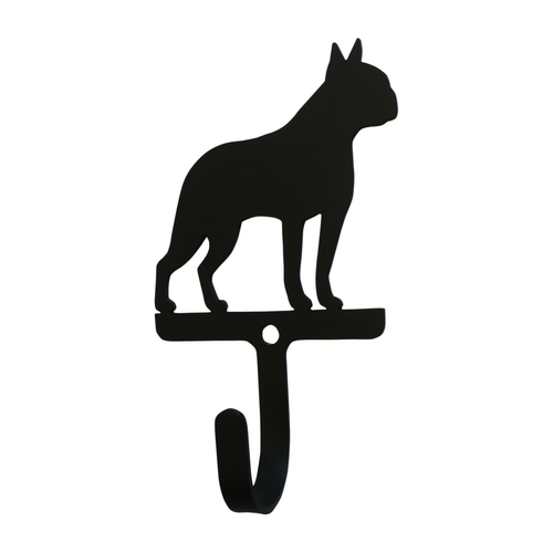 Wrought Iron Boston Terrier Dog Wall Hook Decorative Small