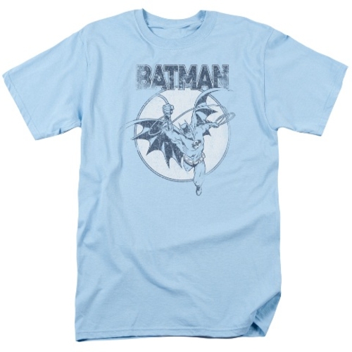 Trevco Batman-Swinging Bat - Short Sleeve Adult 18-1 Tee - Light Blue-