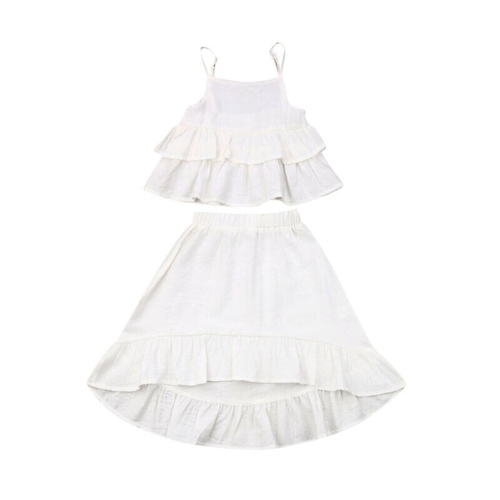 2 7T Toddler Baby Girls Solid Outfits Sunsuit 