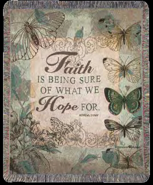 Manual Woodworkers & Weavers 179513 50 x 60 in. Faith Tapestry Throw