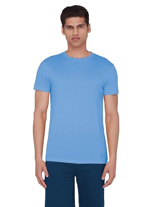 Mens Cotton Solid Regular Fit Round Neck Half Sleeves T-Shirt