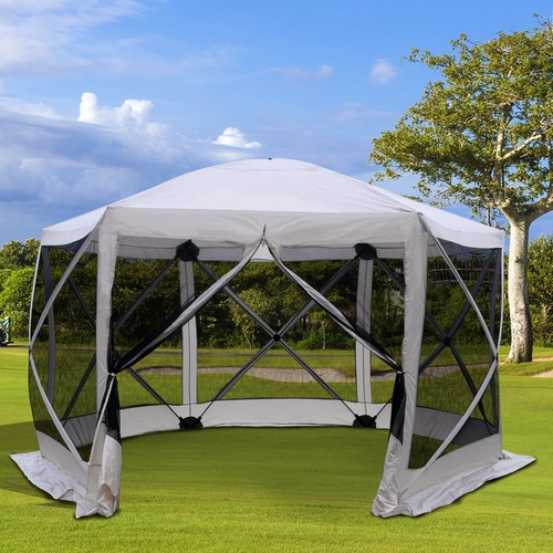 Outsunny Automatic Hexagon Pop Up Screen Tents Camping Shelter Picnic