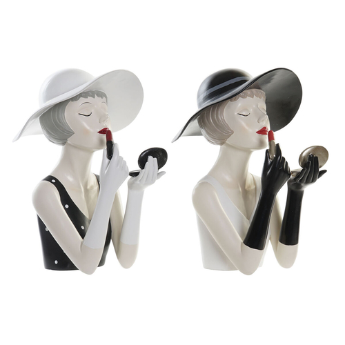 Decorative Figure DKD Home Decor 26,5 x 20 x 30,5 cm Lady Black White