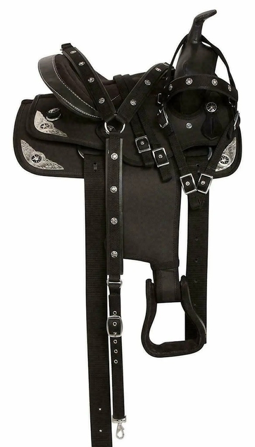 Synthetic Western Barrel Racing Horse Saddle Tack Set Size 13" Inch