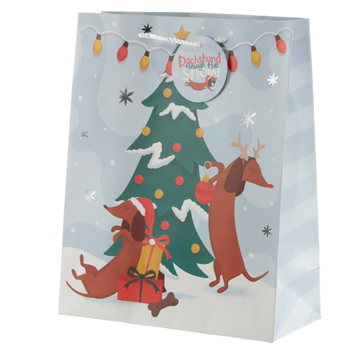 Dachshund Through the Snow Large Christmas Gift Bag