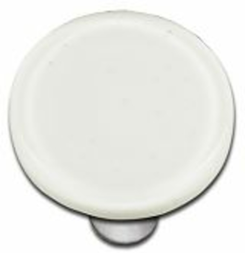 Hot Knobs HK1038-KRA White Round Glass Cabinet Knob - Aluminum Post