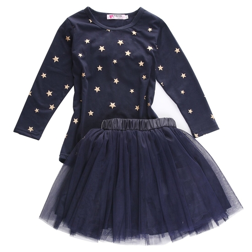 2Pcs Baby Girls Bow T shirt Tulle Skirts Tutu