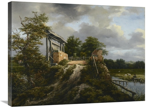 Global Gallery GCS-459974-2432-142 24 x 32 in. Bridge with A Sluice Ar