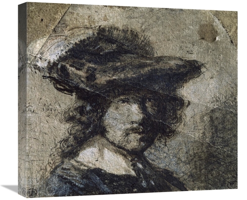 Global Gallery GCS-279594-22-142 22 in. Self Portrait with Cap of Feat