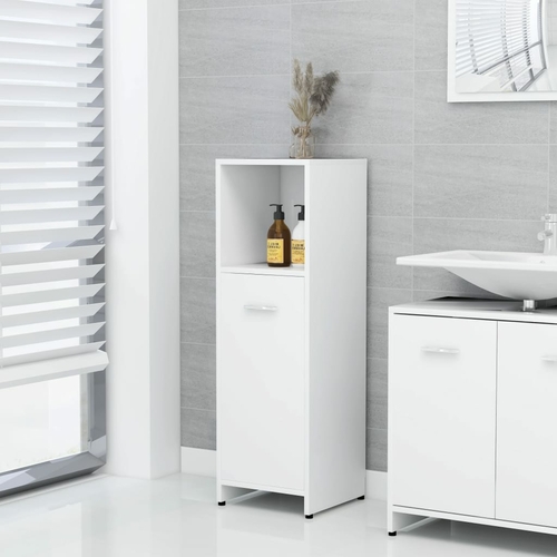 Bathroom Cabinet White 11.8"x11.8"x37.4" Chipboard
