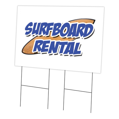 SignMission C-2436 Surfboards Rental 24 x 36 in. Yard Sign & Stake - S