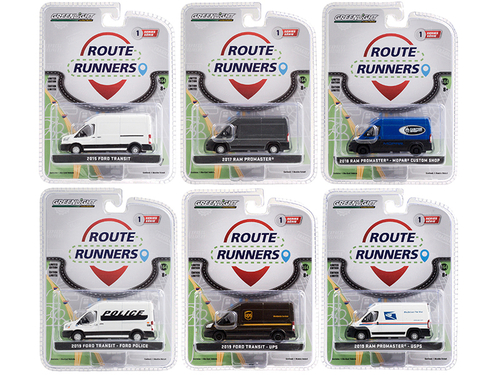 \Route Runners\" Set of 6 Vans Series 1 1/64 Diecast Models by