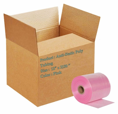 Roll of Pink Anti-Static Poly Tubing 12" X 2150’. Polyethylene Tubing