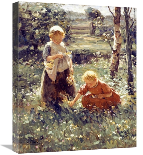 Global Gallery GCS-267015-22-142 22 in. Children in a Field Art Print 