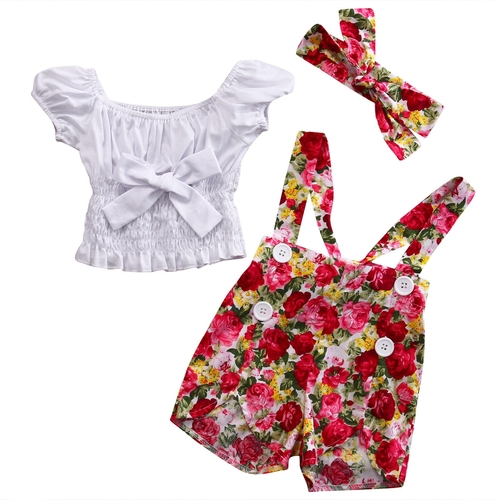 Kids Baby Girls 3PCS Floral Clothing Set Little