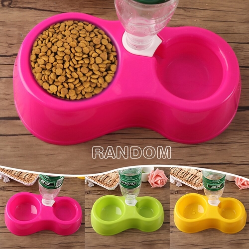 1 PC 2 In 1 Dog Feeder Food Bowl Pet Cat Double