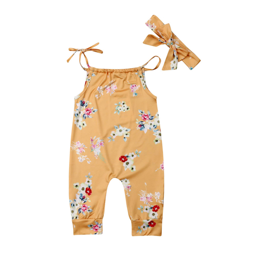 Newborn Baby Girls Summer Clothes Flower