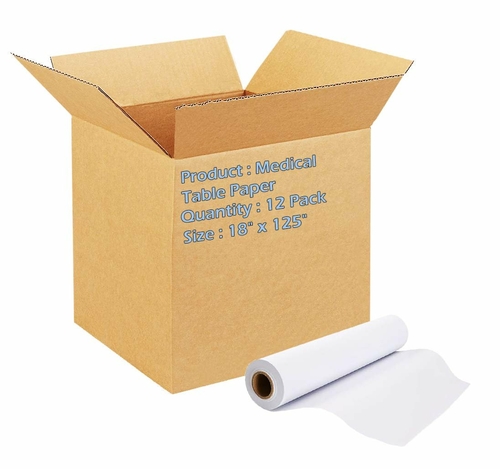 White Medical Table Paper. 12 rolls of Exam Table paper 18 inch x 125