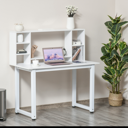 HOMCOM Computer Desk Writing Table with Storage Hutch Shelf