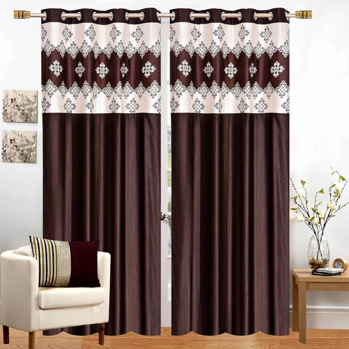 Polyester Square Patch Beautiful Home Washable Rod Pocket Long Door