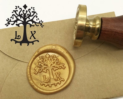 Tree Initials Wax Seal Stamp Personalized Monogram Custom