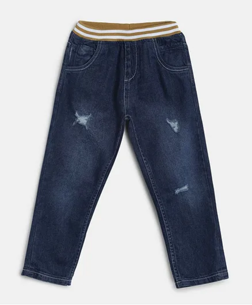 Rugged Full Length Solid Joggers - Blue