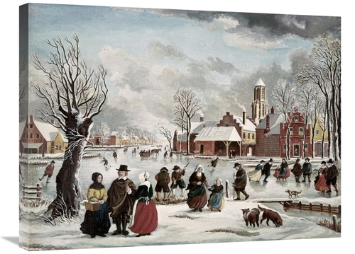 Global Gallery GCS-276832-30-142 30 in. Winter Life in Holland Art Pri