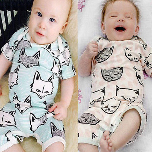 2016 new fashion Baby rompers Girls Boys Organic