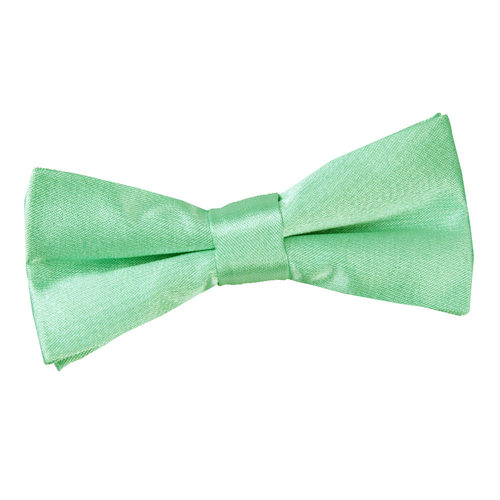 Plain Satin Pre-Tied Bow Tie - Boys - Mint Green