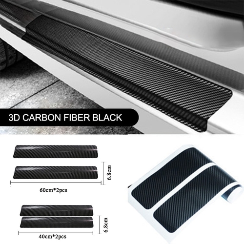 Universal 4pcs 3D Carbon Fiber Scuff Plate Door