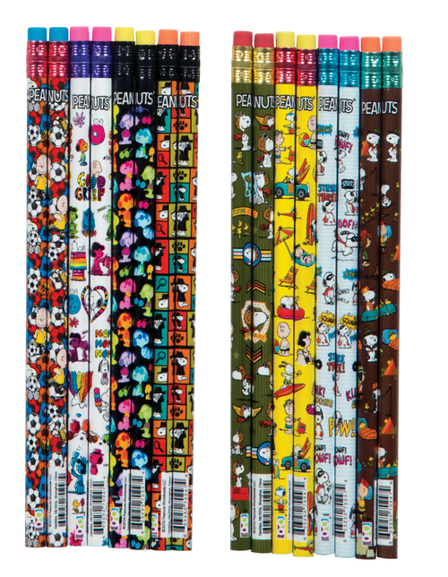 Geddes Peanuts(R) #2 Pencils - 72 Count, 8 Designs, Individually