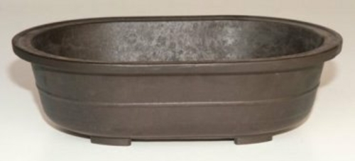 Brown Mica Bonsai Pot - Oval 11.5" x 8.0" x 3.5" OD, 10.0" x 6.75" x