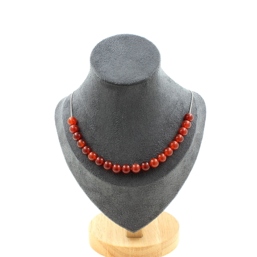 Red Agate 20 beads necklace 8 mm