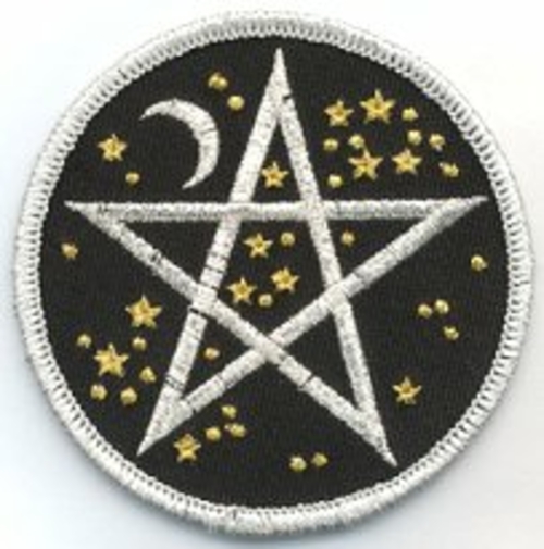 Starry Pentagram iron-on patch 3"