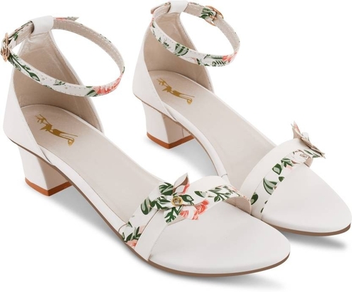 Women White Heels Sandal