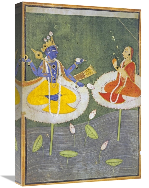 Global Gallery GCS-268280-22-142 22 in. Krishna & Tadha Enthroned Art 