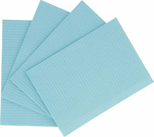 Dukal Patient Bibs 13 x 18. Pack of 125 Disposable Waffle Towels 2-ply