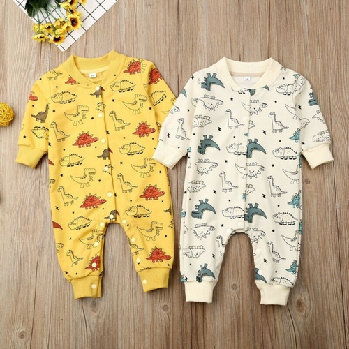 Autumn Casual Cartoon Print Rompers Infant Baby