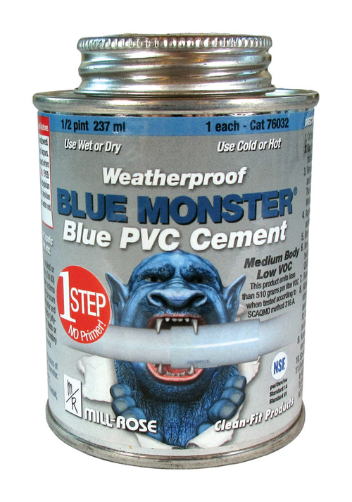 Blue Monster 4000109 Blue Cement for PVC - 0.5 Pint