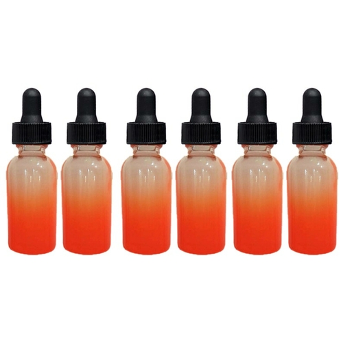 6 PACK OF 1oz ORANGE BOSTON GLASS DROPPER BOTTLES