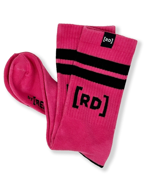 Striped Calf Socks - Hot Pink